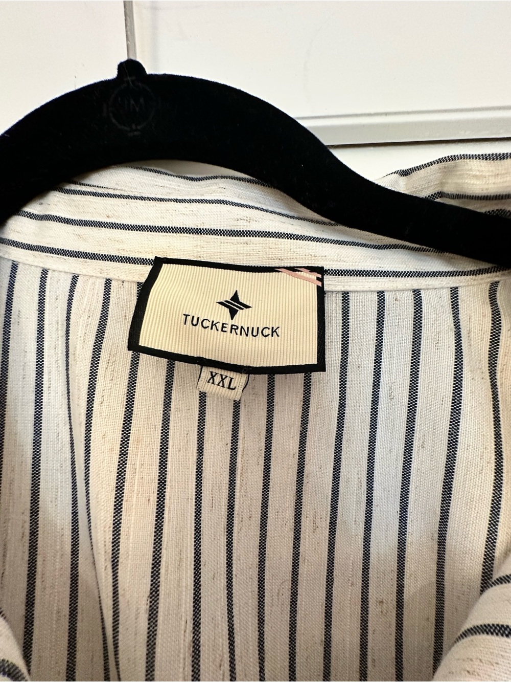 Tuckernuck Linen Stripe Callie Dress Striped Tie-Waist Maxi Dress - White/Black - Picture 3 of 5